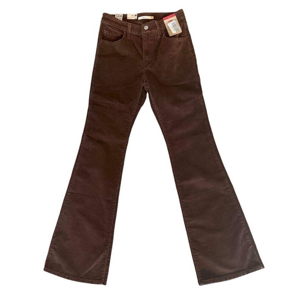 Levi’s Premium 70’s Movin On High Rise Flare Corduroy Jeans Brown W26 L32 NWT
